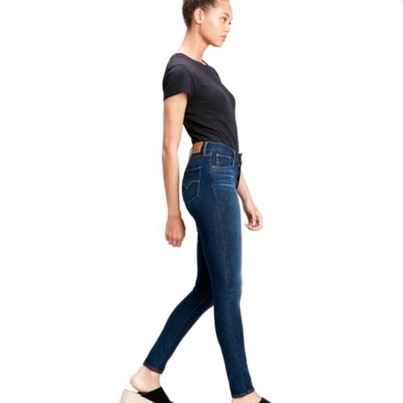 Levi's 721 High Rise Skinny Blue Denim Jeans Pants Size 26 - Picture 4 of 16